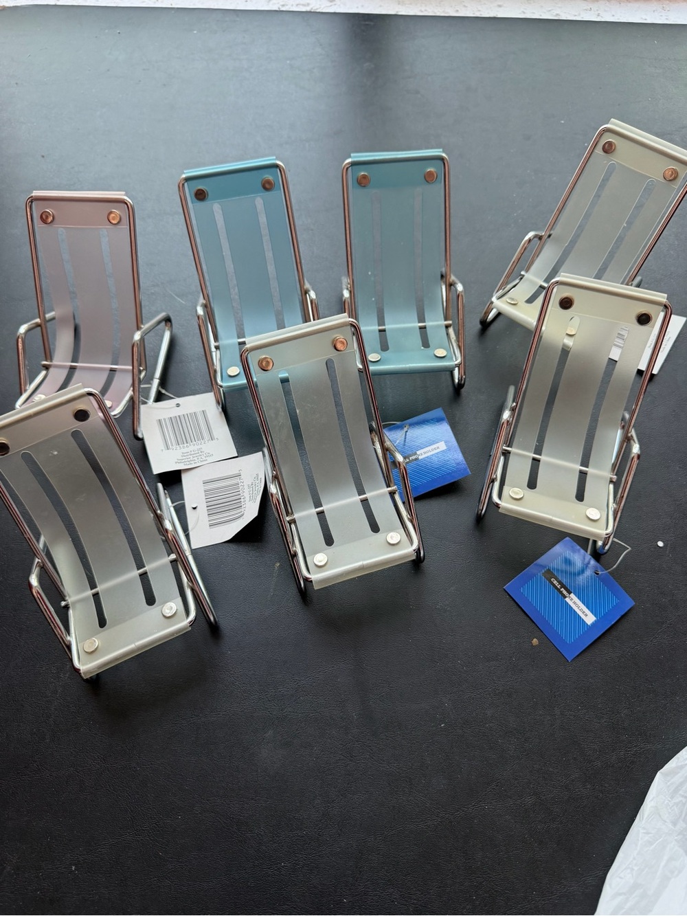 Miniature Beach Chair Cell Phone Holders - Set of 7